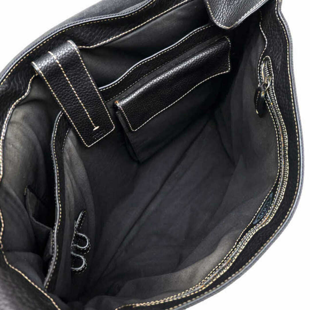 TOD'S(トッズ)のトッズ／TOD'S バッグ ショルダーバッグ 鞄 メンズ 男性 男性用ナイロン レザー 革 本革 ブラック 黒  フラップ式 メッセンジャーバッグ シボ革 シュリンクレザー メンズのバッグ(ショルダーバッグ)の商品写真