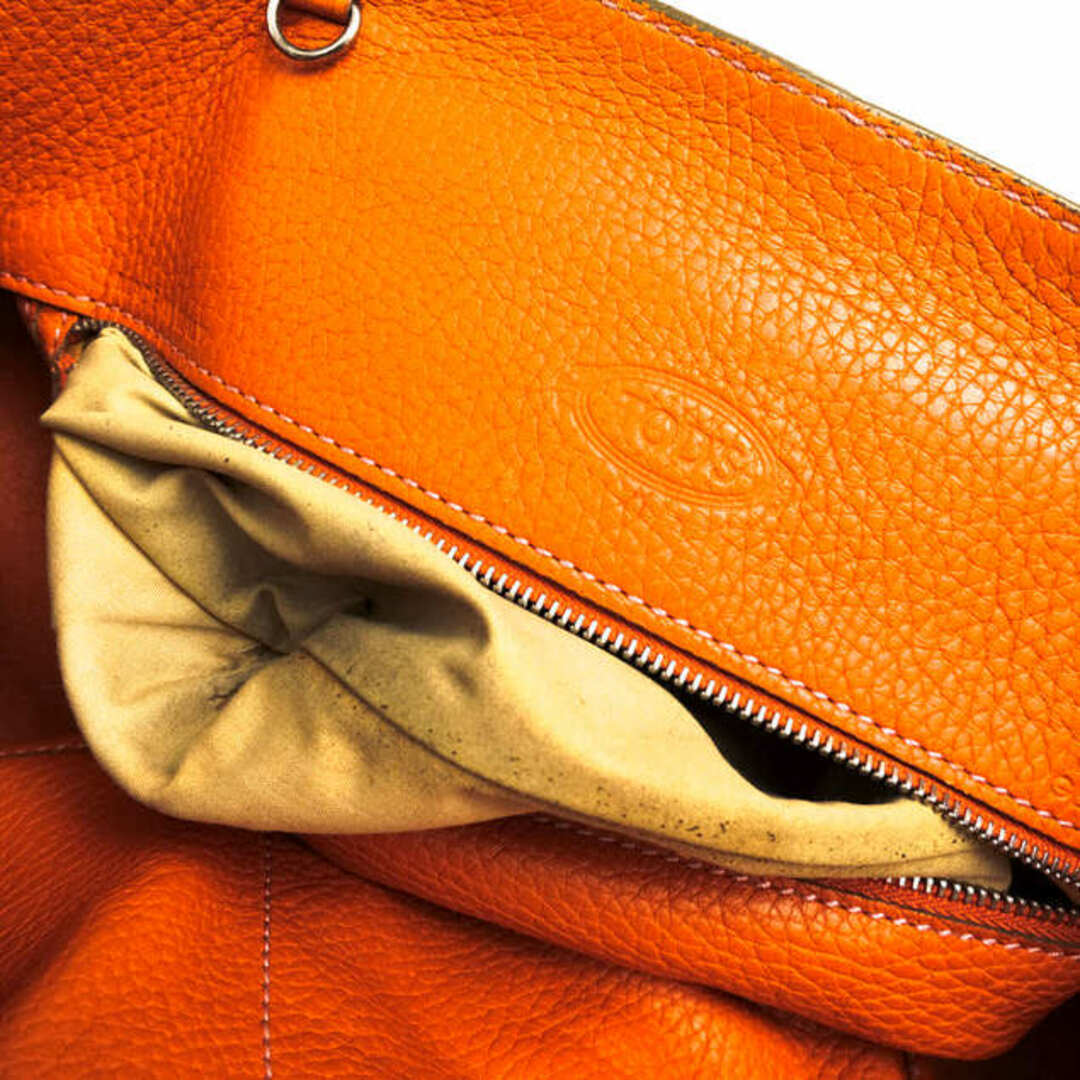 トッズ／TOD'S バッグ トートバッグ 鞄 ハンドバッグ レディース 女性 女性用レザー 革 本革 オレンジ シボ革 シュリンクレザー 肩掛け  ワンショルダーバッグ