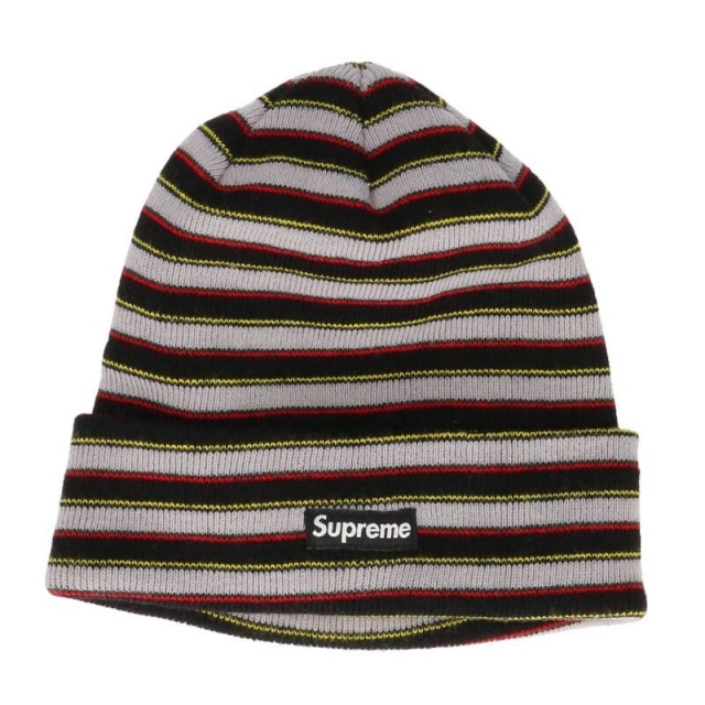 Supreme(シュプリーム)のシュプリーム ボーダーストライプビーニーニットキャップ メンズ ハンドメイドのファッション小物(帽子)の商品写真