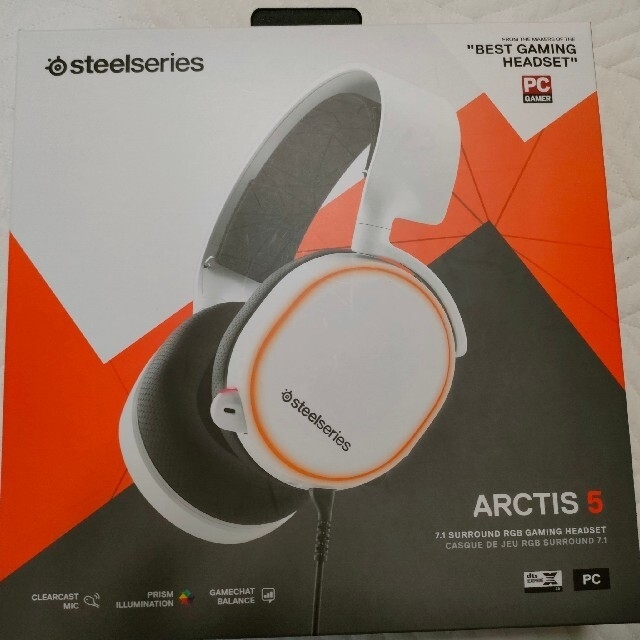 SteelSeries arctis5 ホワイト 白 ゲーミングヘッドセット