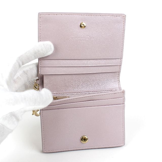 Christian Dior(クリスチャンディオール)のChristian Dior レディディオール 二つ折り 財布 ピンク 未使用品 レディースのファッション小物(財布)の商品写真