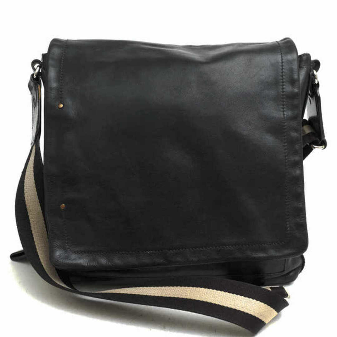 バリー／BALLY バッグ ショルダーバッグ 鞄 メンズ 男性 男性用レザー 革 本革 ブラック 黒  フラップ式 メッセンジャーバッグ