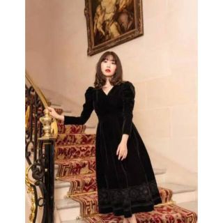 ハーリップトゥ(Her lip to)のherlipto Lux Velour Lace Midi Dress  (ロングワンピース/マキシワンピース)