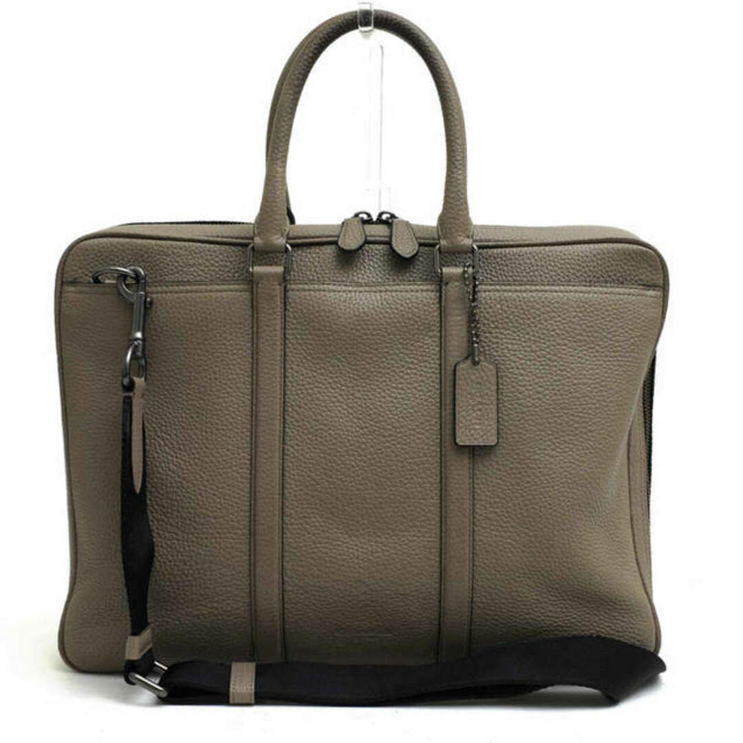 コーチ／COACH バッグ ブリーフケース ビジネスバッグ 鞄 ビジネス メンズ 男性 男性用レザー 革 本革 ベージュ  71778 Metropolitan Slim Brief メトロポリタン ブリーフ シボ革 シュリンクレザー 2WAY ショルダーバッグ