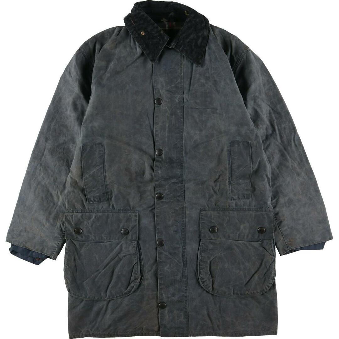 90年代 バブアー Barbour BORDER ボーダー 旧3ワラント Barbourバッチ付き ワックスコットン オイルドジャケット 英国製 C38 メンズM ヴィンテージ /eaa202526