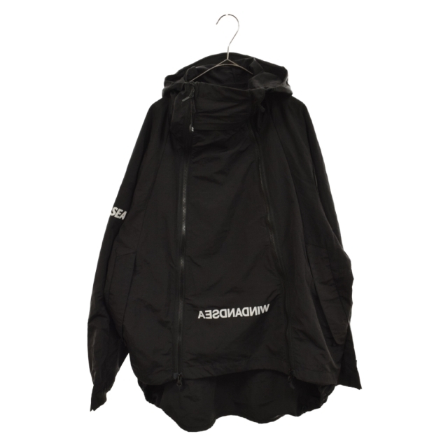 WIND AND SEA ウィンダンシー REFLECT BOTH ZIP MOUNTAIN PARKA リフレクト バックロゴ マウンテンパーカ ブラック WDS-10TH-JK-02