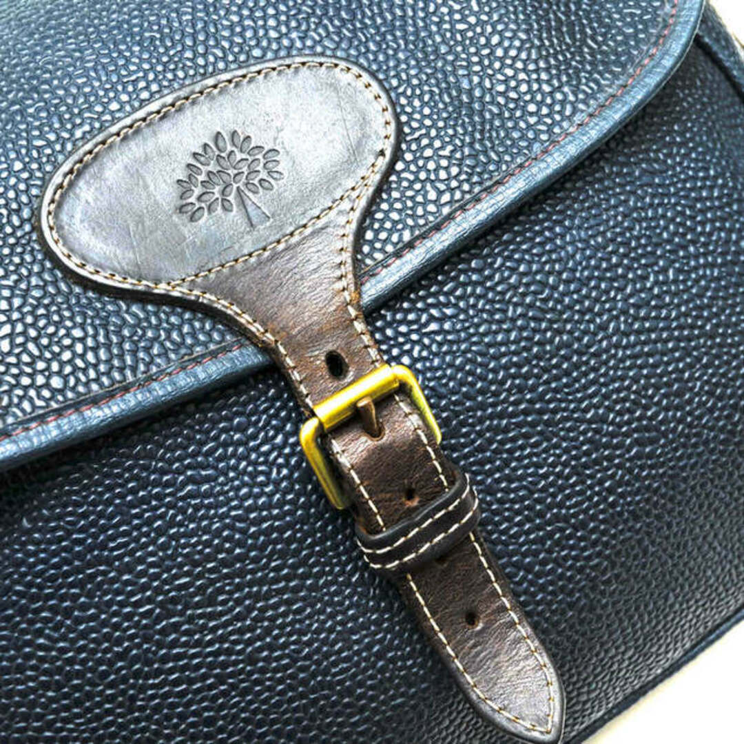 マルベリー／MULBERRY バッグ ショルダーバッグ 鞄 メンズ 男性 男性用レザー 革 本革 ネイビー 紺 Heritage Leather  Messenger Bag ヘリテージ メッセンジャー 裏地チェック柄 メッセンジャーバッグ