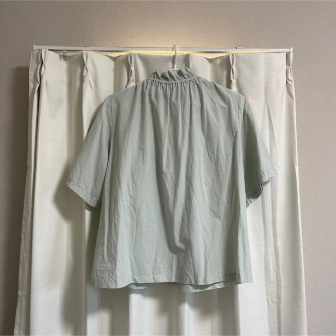 JaneMarple(ジェーンマープル)のジェーンマープル　スタンドカラー半袖シャツ レディースのトップス(シャツ/ブラウス(半袖/袖なし))の商品写真