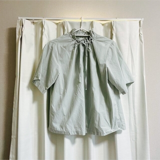 ジェーンマープル(JaneMarple)のジェーンマープル　スタンドカラー半袖シャツ(シャツ/ブラウス(半袖/袖なし))