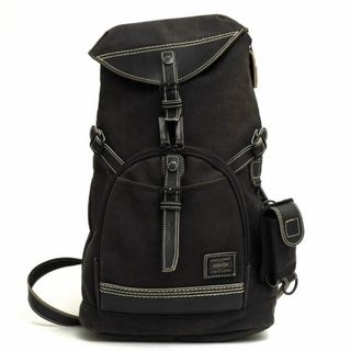 ポーター(PORTER)のポーター 吉田カバン／PORTER リュック バッグ バックパック メンズ 男性 男性用コットン 綿 キャンバス レザー 革 ブラック 黒  142-04640 DYKE ダイク(バッグパック/リュック)