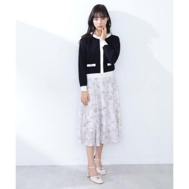 JILL by JILLSTUART(ジルバイジルスチュアート)のJILL by JILLSTUARTシアーペールマーブルプリントスカート レディースのスカート(ひざ丈スカート)の商品写真