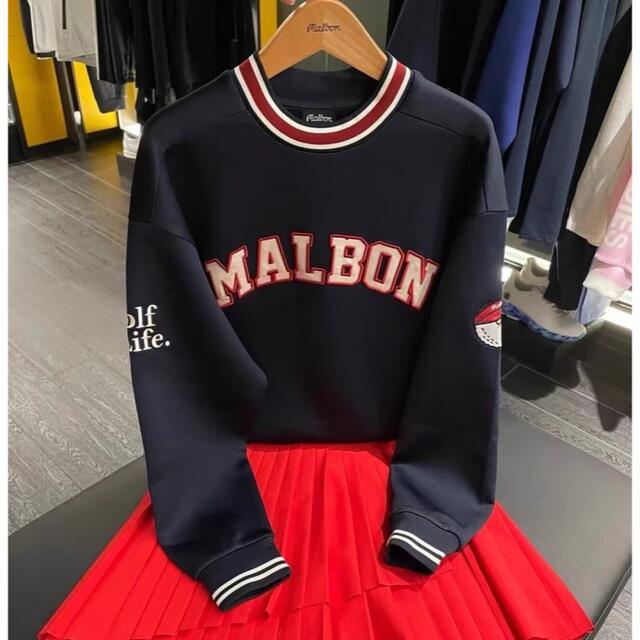 即発送】マルボン ゴルフ トップス 長袖 トレーナー(ネイビー)S