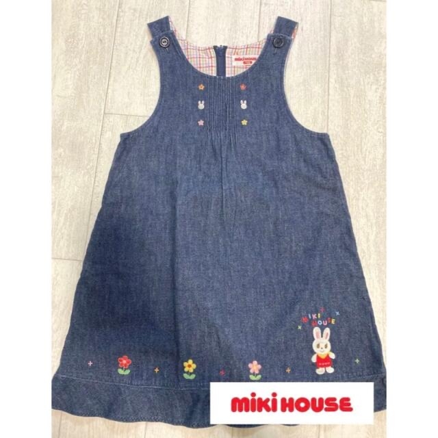 mikihouse(ミキハウス)のミキハウス mikihouse デニム　ジャンパースカート ワンピース　110 キッズ/ベビー/マタニティのキッズ服女の子用(90cm~)(ワンピース)の商品写真