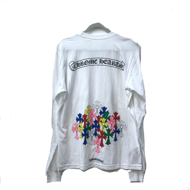 クロムハーツ CHROME HEARTS マルチカラーセメタリークロス  MLTCOL CEM CRS L/S Tee  ロングスリーブ ロングＴシャツ コットン ホワイト 未使用