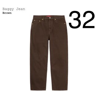 シュプリーム(Supreme)の32 supreme baggy jean 茶色(デニム/ジーンズ)