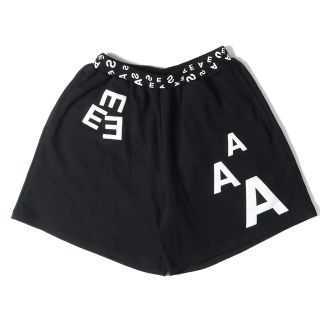 ウィンダンシー(WIND AND SEA)のWIND AND SEA ウィンダンシー パンツ マルチロゴ スウェットショーツ ショートパンツ AAAEEESSS Shorts 21SS ブラック 黒 XL ボトムス ズボン 【メンズ】【中古】【美品】(ショートパンツ)