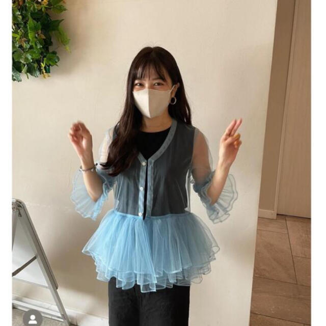 最終価格!ノワールケイニノミヤ チュールハイネックトップス-