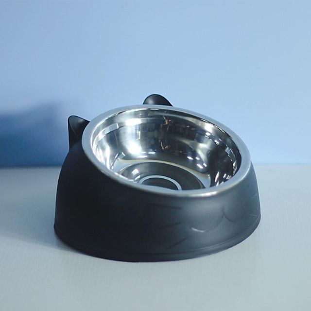 【黒】猫 小型 浅皿型 フード ボウル えさ入れ 水入れ 皿 かわいい BB01 その他のペット用品(猫)の商品写真