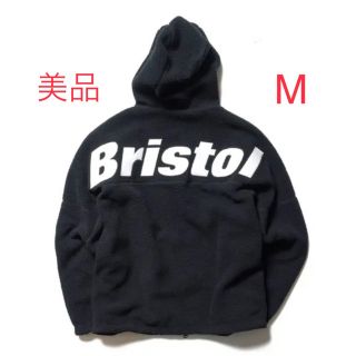 エフシーアールビー(F.C.R.B.)の【美品】黒M BOA FLEECE BIG LOGO HOODED F.C ボア(ブルゾン)