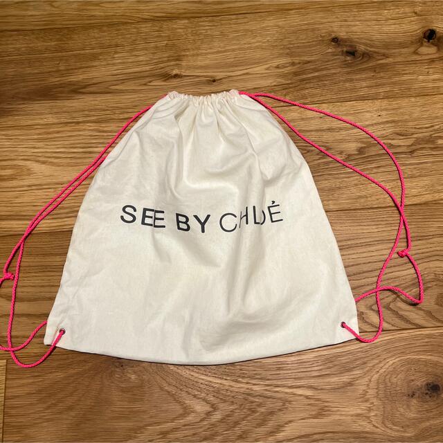 SEE BY CHLOE(シーバイクロエ)のSEE BY CHLOE シー バイ クロエ　巾着　保存袋　リュック　美品 レディースのバッグ(ショップ袋)の商品写真