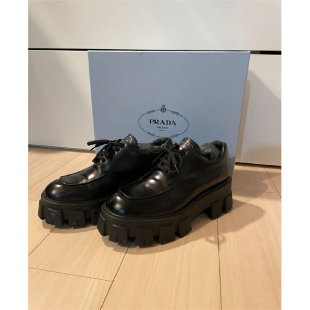 期間限定お試し価格】 PRADA - Prada モノリスレースアップ シューズ