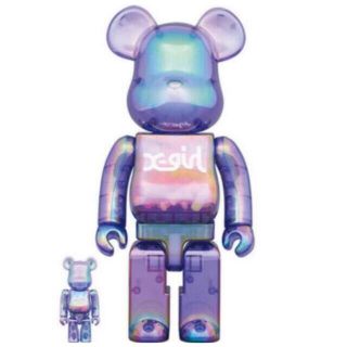 ベアブリック(BE@RBRICK)のBE@RBRICK X-girl CLEAR PURPLE 100% 400%(フィギュア)