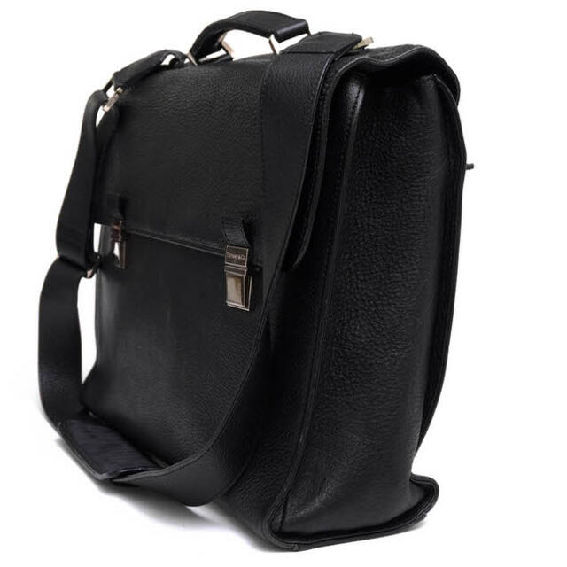 ティファニー／Tiffany バッグ ブリーフケース ビジネスバッグ 鞄 ビジネス メンズ 男性 男性用レザー 革 本革 ブラック 黒 フラップ式  シボ革 シュリンクレザー 2WAY ショルダーバッグ
