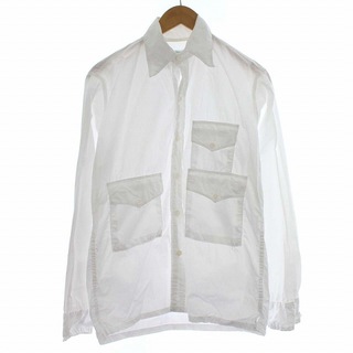 ポストオーバーオールズ(POST OVERALLS)のPOST O'ALLS 3ポケットシャツ 長袖 S 白 ホワイト USA製(シャツ)