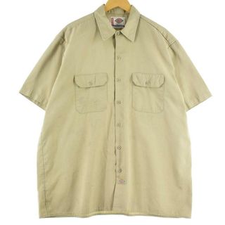 ディッキーズ(Dickies)の古着 ディッキーズ Dickies 半袖 ワークシャツ メンズXL /eaa244722(シャツ)