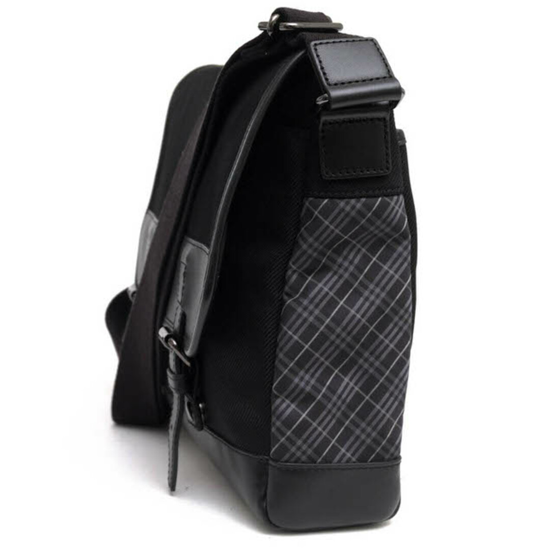 ブラックレーベル・クレストブリッジ／BLACK LABEL CRESTBRIDGE バッグ ショルダーバッグ 鞄 メンズ 男性 男性用ナイロン レザー 革 本革 ブラック 黒  フラップ式 メッセンジャーバッグ 3