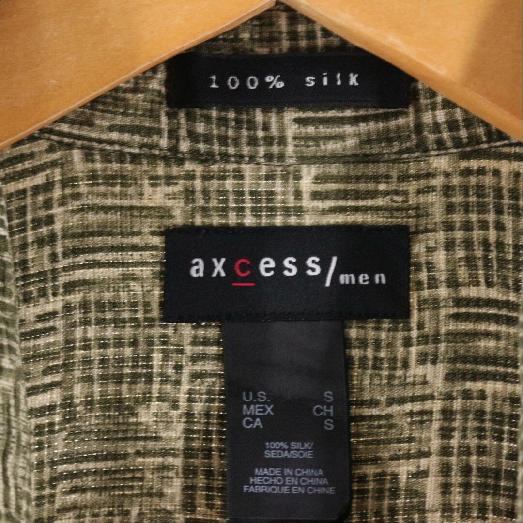 axcess 総柄 半袖 シルクシャツ メンズM /eaa247897