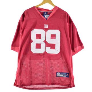 リーボック(Reebok)のデッドストック DEADSTOCK リーボック Reebok NFL NEWYORK GIANTS ニューヨークジャイアンツ メッシュ ゲームシャツ レプリカユニフォーム 54 メンズXL /eaa239534(Tシャツ/カットソー(半袖/袖なし))