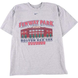 ナイキ(NIKE)の古着 ナイキ NIKE MLB BOSTON REDSOX ボストンレッドソックス FENWAY PARK フェンウェイパーク スポーツプリントTシャツ メンズM /eaa247048(Tシャツ/カットソー(半袖/袖なし))