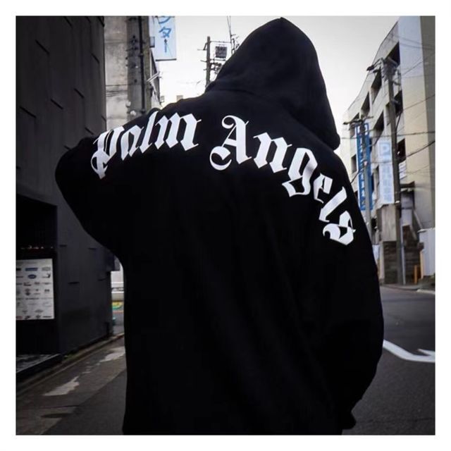 選択 Palm Angels パームエンジェルス パーカー フード アーチロゴ 黒