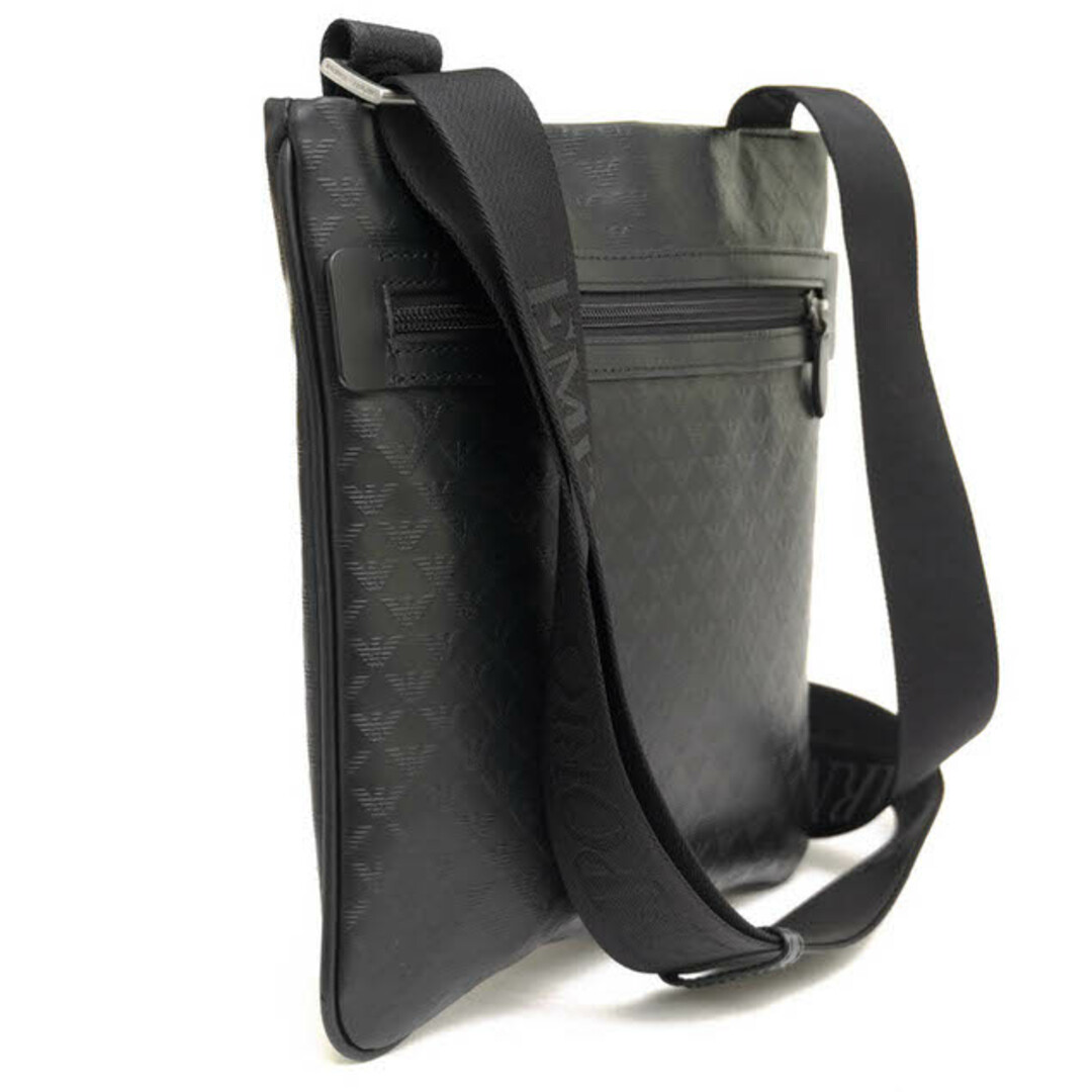 アルマーニ／EMPORIO ARMANI バッグ ショルダーバッグ 鞄 メンズ 男性 男性用レザー 革 本革 ブラック 黒  YC043 YEMF24 イーグル型押し加工 メッセンジャーバッグ 2