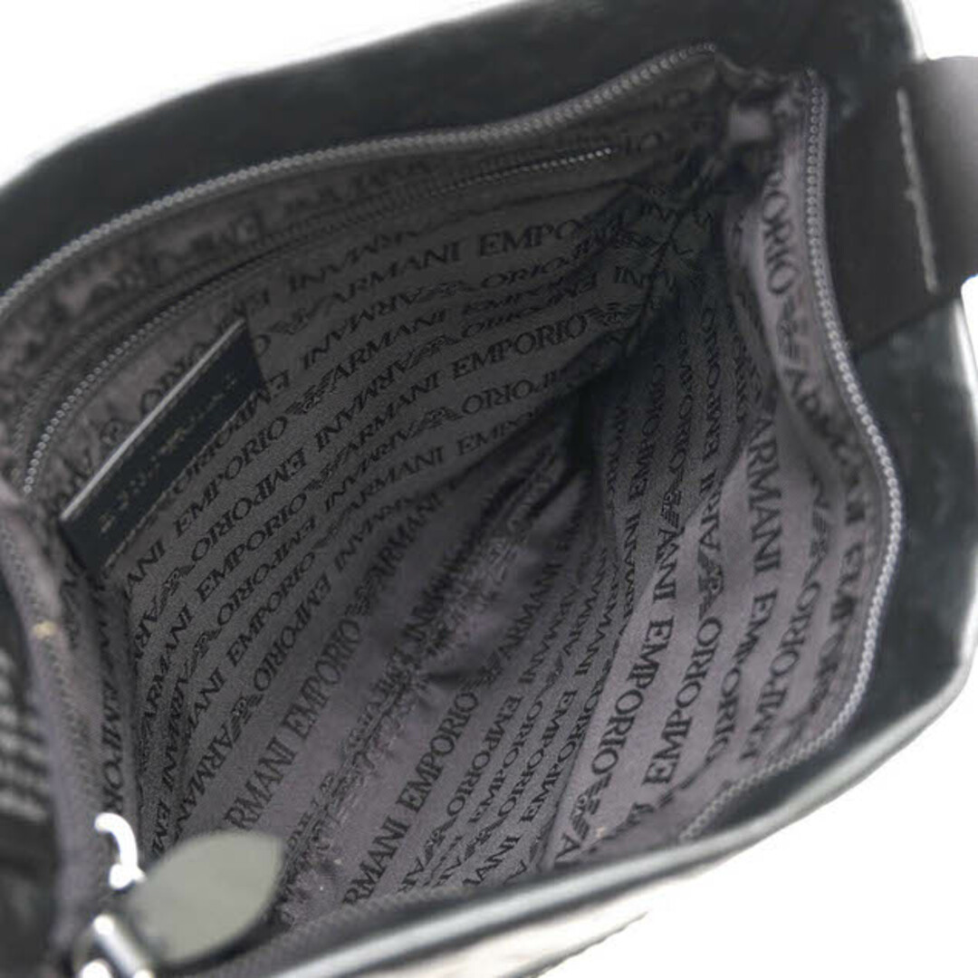 アルマーニ／EMPORIO ARMANI バッグ ショルダーバッグ 鞄 メンズ 男性 男性用レザー 革 本革 ブラック 黒 YC043 YEMF24  イーグル型押し加工 メッセンジャーバッグ