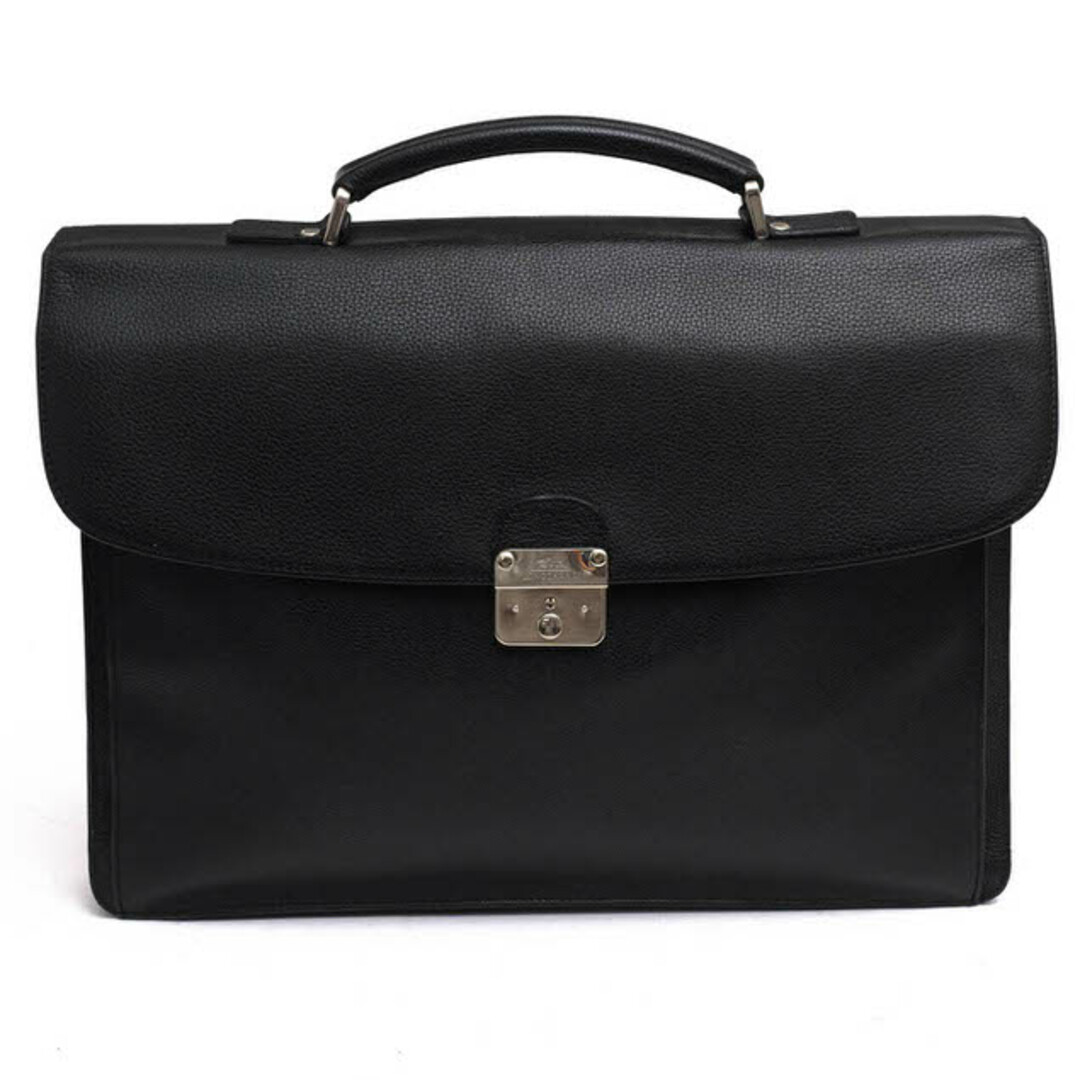 ロンシャン／Longchamp バッグ ブリーフケース ビジネスバッグ 鞄 ビジネス メンズ 男性 男性用レザー 革 本革 ブラック 黒  フラップ式 シボ革 シュリンクレザー