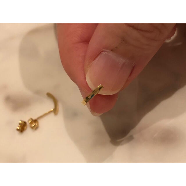 ete K18YG クレールサークルミラーボールカットピアス 予備キャッチ