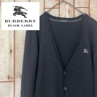 バーバリーブラックレーベル(BURBERRY BLACK LABEL)の【カシミヤ混】バーバリーブラックレーベル　カーディガン　黒(カーディガン)