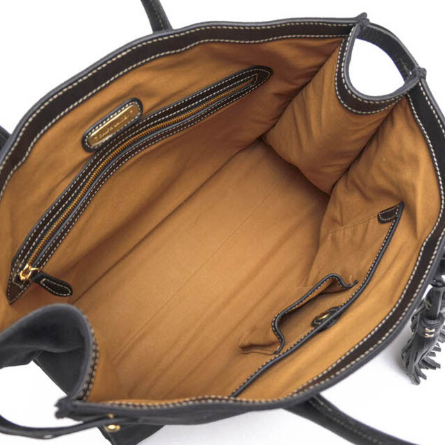 ラルフローレン/RALPH LAUREN バッグ トートバッグ 鞄 ハンドバッグ メンズ 男性 男性用コットン 綿 キャンバス レザー 革 ブラック 黒 タッセル ユニセックス 男女兼用