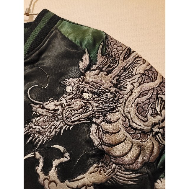 難あり!新品渡龍柄 刺繍 リバーシブル スカジャンSSJ-017 M 難あり!新品渡龍柄 刺繍 リバーシブル スカジャンSSJ-017 M