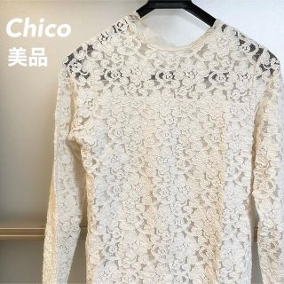 フーズフーチコ(who's who Chico)のフーズフーチコ　トップス　長袖　レース　白　ホワイト　人気　韓国　ガーリー　美品(シャツ/ブラウス(長袖/七分))