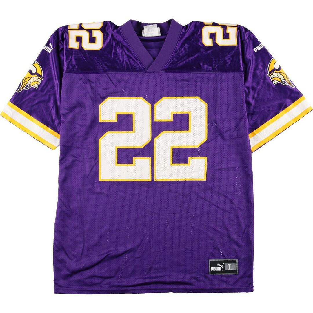 90年代 プーマ PUMA NFL MINNESOTA VIKINGS ミネソタバイキングス ゲームシャツ レプリカユニフォーム カナダ製 メンズXL /eaa186986