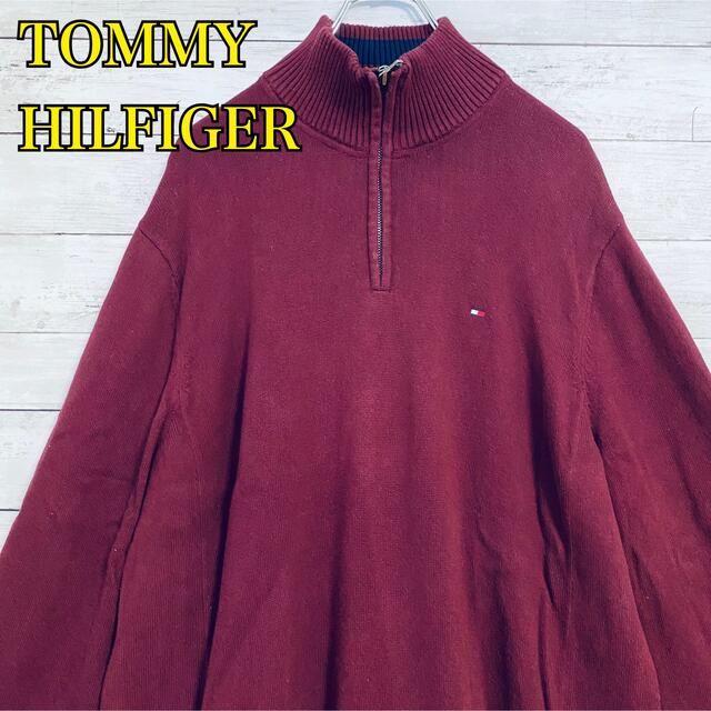 TOMMY HILFIGER(トミーヒルフィガー)のTOMMY HILFIGER ニット　セーター　ハーフジップ　一点物　刺繍 メンズのトップス(ニット/セーター)の商品写真