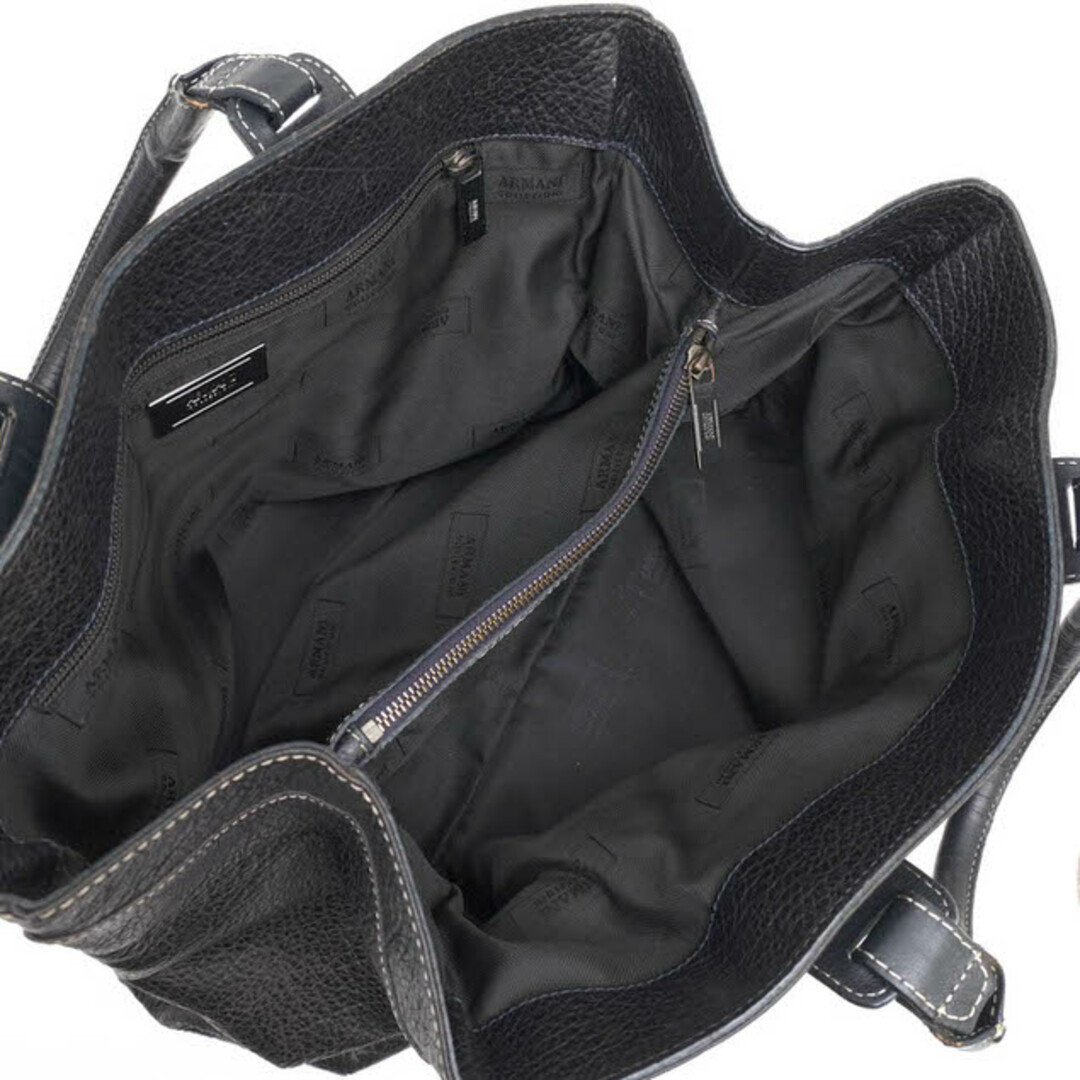 アルマーニ コレッツォーニ/ARMANI COLLEZIONI バッグ トートバッグ 鞄 ハンドバッグ メンズ 男性 男性用レザー 革 本革 ブラック 黒 YAM145 YCE87 CARTELLA シボ革 シュリンクレザー