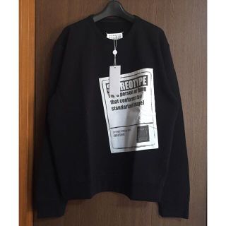 マルタンマルジェラ(Maison Martin Margiela)の黒54新品 メゾン マルジェラ ステレオタイプ  スウェット  シャツ ブラック(スウェット)