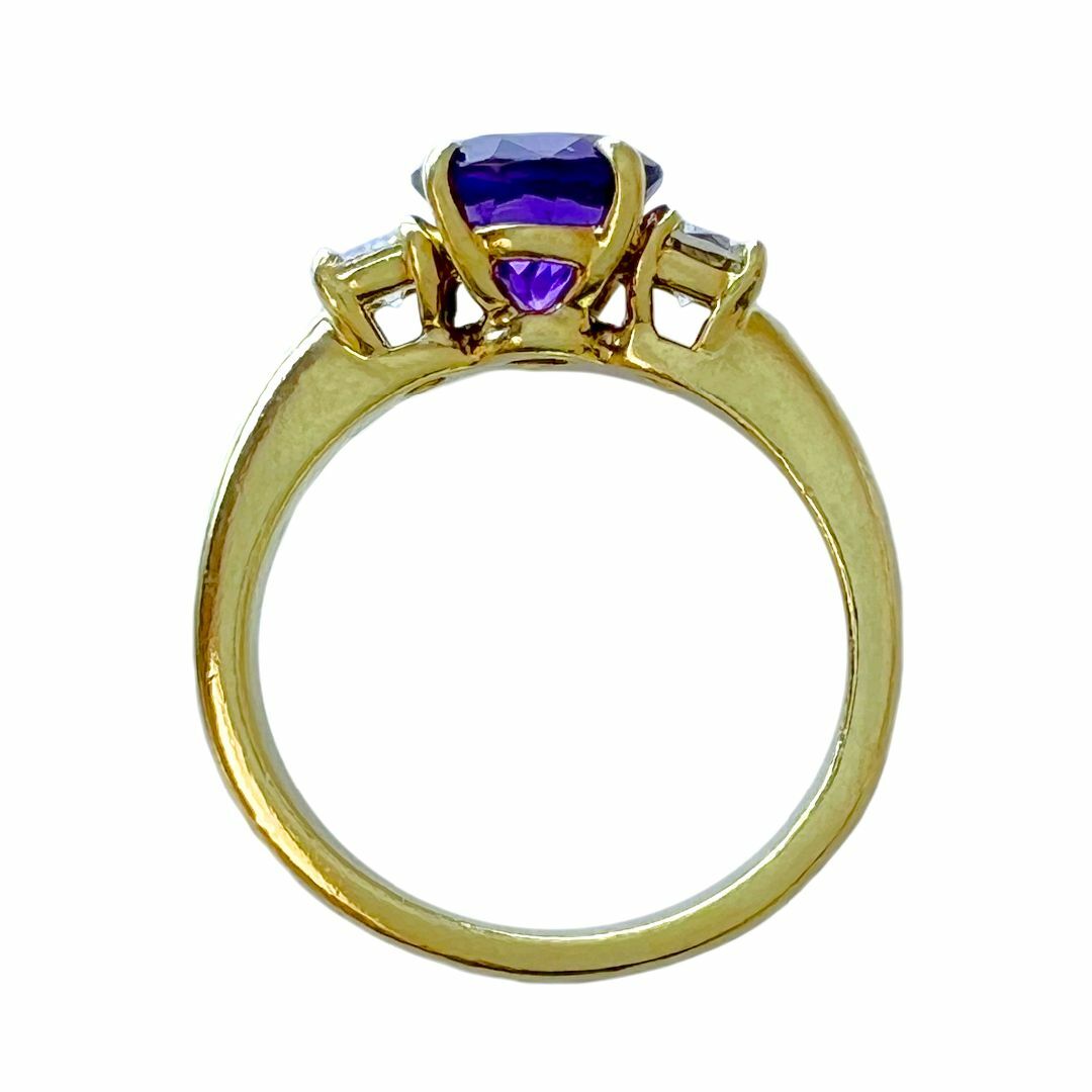 ティファニー　リング　アメジスト　ダイヤモンド　750　K18　YG　9号　指輪