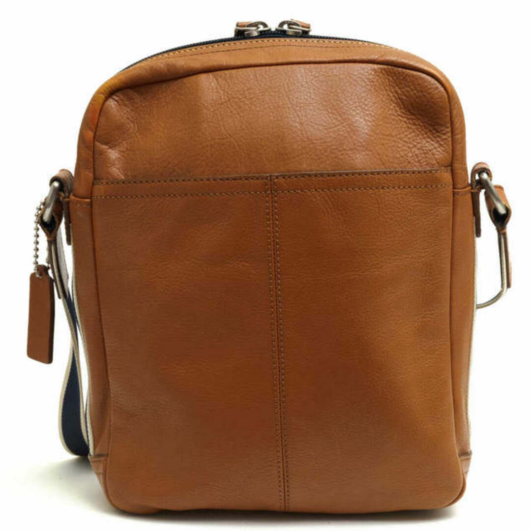 コーチ／COACH バッグ ショルダーバッグ 鞄 メンズ 男性 男性用レザー 革 本革 ブラウン 茶  F70813 HERITAGE WEB LEATHER ヘリテージ ウェブ レザー フライト バッグ シボ革 シュリンクレザー 1