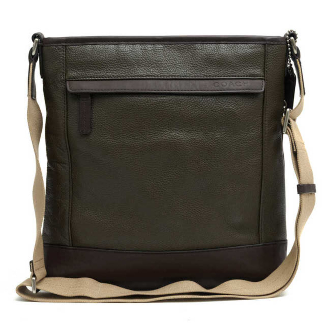 コーチ／COACH バッグ ショルダーバッグ 鞄 メンズ 男性 男性用レザー 革 本革 オリーブ カーキ  F70920 Camden Leather Tech Crossbody キャムデン テック クロスボディ シボ革 シュリンクレザー