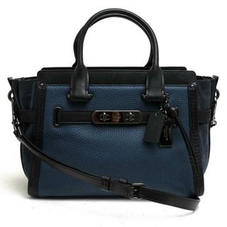 コーチ(COACH)のコーチ／COACH バッグ ハンドバッグ 鞄 トートバッグ レディース 女性 女性用レザー 革 本革 ネイビー 紺  59505 SWAGGER スワッガー 27 ミックスド レザー 2WAY ショルダーバッグ シボ革 シュリンクレザー(ハンドバッグ)